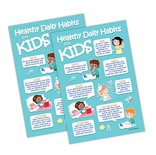 【中古】【未当て嵌める・未開封品】Kids 7 Healthy Habits 張り出し - 12 x 18in - ラミネート産業。