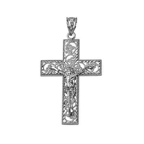 【中古】【未使用・未開封品】14K ホワイトゴールド フィリグリー 十字架 クロス DC ペンダント (S/L)｜AJIMURA-SHOP