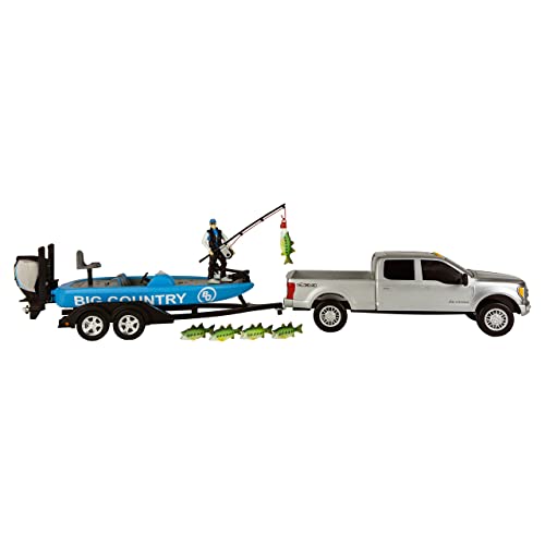 【中古】【未使用・未開封品】Big Country Toys - 釣りおもちゃプレイセット - 子供用釣りセット おもちゃのボートとフォード F-250 Super Duty? - 12ピース釣りセット