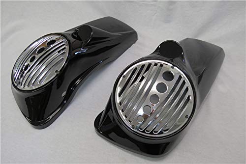 【中古】【未使用・未開封品】K-racing Vivid ブラック 8.5インチ スピーカー蓋 ハーレー ツーリング ハードサドルバッグ用 2014