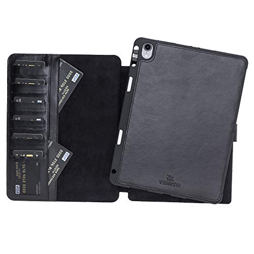【中古】【未当てはめる・未開封品】Venito Parma Magic タブレットウォレット iPad Pro 11 2018相応う 御手手お手伝いさん なめし革 フォリオスタンドケース 飾り気の無いな黒いこと