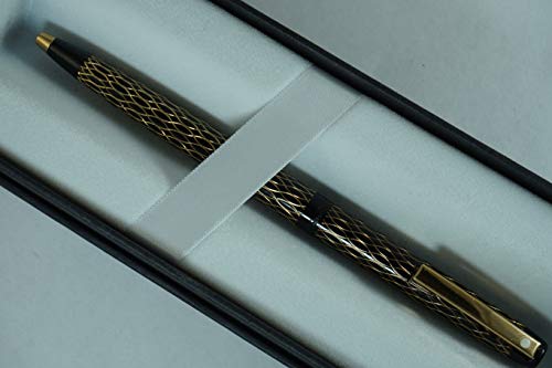 【中古】【未当てはめる・未開封品】Sheaffer Lady Imperial チュール ゴールドと黒いことの透かし彫り柄ボールペン 亜米利加製