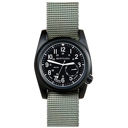 【中古】【未当て嵌める・未開封品】Bertucci A-2Sバリスタ11085メンズディフェンダードラブナイロンバンドマットブラッククォーツダイヤルウォッチ