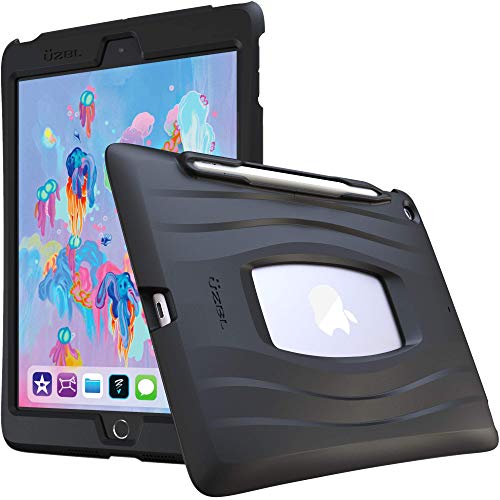 【中古】【未使用・未開封品】UZBL iPad 10.2ケース AirWaveシリーズ シリコン ウルトラスリム 軽量ケース ペンシルホルダー付き iPad 10.2(第7世代) ブラック AW-7930-blk