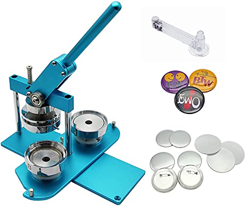 【中古】【未使用・未開封品】ChiButtonsキット 75mm (3インチ) ボタンメーカーバッジプレス機 B400 + 75mm ラウンド型型金型 + 100セット ピンボタンコンポーネント + 調節可