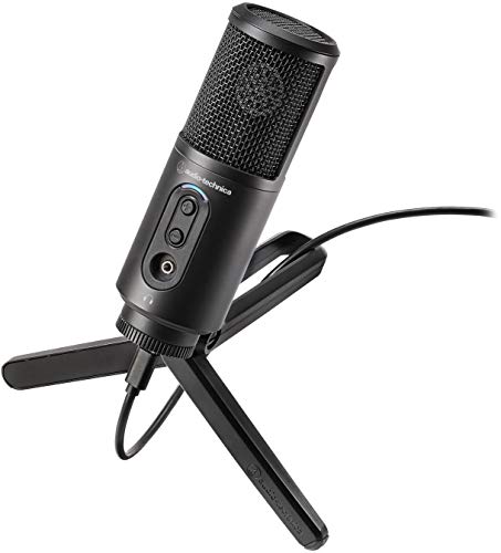 【中古】【未当て嵌める・未開封品】Audio Technica ATR2500X Cardioid Condenser USB Microphone Includes Desk Stand 2 (6.6\u0027) cables: USB-C to USB-C, USB-C to USB-A (Black)