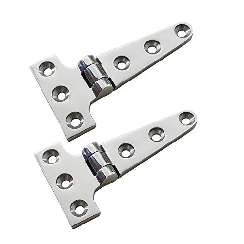 【中古】【未使用・未開封品】Keehui 316 SS マリングレード 高耐久 Tヒンジ 4インチ x 2インチ キャスティングヒンジ ボート&自動車用 2個 ブラック