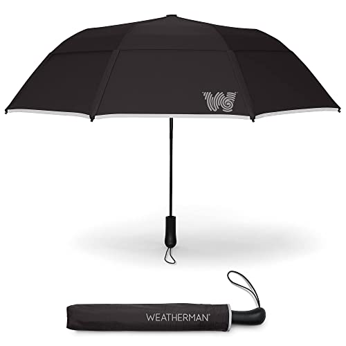 【中古】【未使用・未開封品】The Weatherman Collapsible Umbrella - Windproof Umbrella Resists Winds Up to 55 MPH