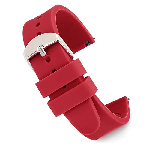 【中古】【未使用・未開封品】Speidel スクラブウォッチ 交換用 18mm レッドシリコンラバーバンド