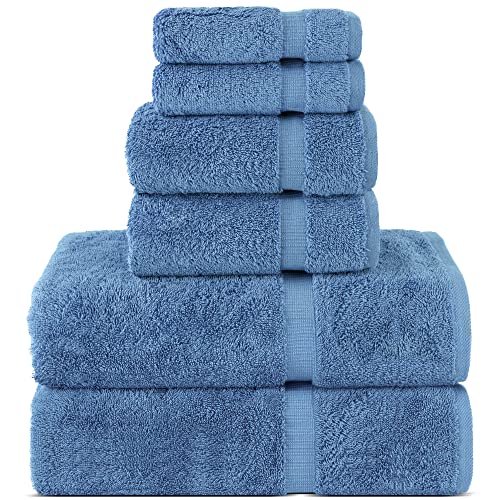【中古】【未使用・未開封品】Chakir Turkish Linens 高級スパ&ホテル品質 プレミアムトルコ綿 タオル6点セット (バスタオル2枚 ハンドタオル2枚 洗面タオル2枚)|AJIMURA-SHOP