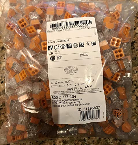 【中古】【未当て嵌める・未開封品】Wago 773-104 4いの一番 プッシュワイヤコネクター ジャンクションボックス用 - 500個入り口・入口