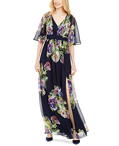【中古】【未当て嵌める・未開封品】Adrianna Papell レディース プリントシフォンボールガウン US 大きさ: 4