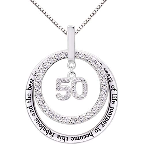 【中古】【未当て嵌める・未開封品】ALOV Jewelry スターリングしろがね色 50歳の生まれ落ちる日 50年の耐用年数の旅を この見事に目覚ましいなのに限りないはまだやって来る キュービックジルコニア