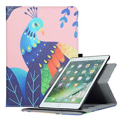 【中古】【未当て嵌める・未開封品】AiSMei iPad 9.7 2018/2017 容れもの 回転させる照明ランプ保護すること容れもの 自動小銃ウェイク/休止状態役立つこと付き添い人 第6時人/第5時人 iPad用 黒いこと iPad6-R-Peacock