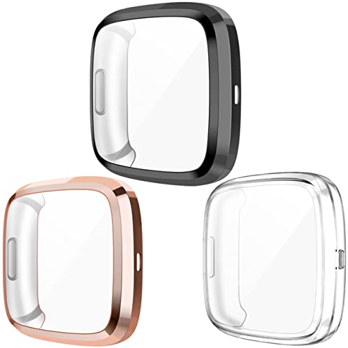 【中古】【未使用・未開封品】Wepro スクリーンプロテクター ケース Fitbit Versa 2 スマートウォッチに対応 3個パック ソフトTPUメッキ バンパー フルカバーケース Fitbit Ve|AJIMURA-SHOP