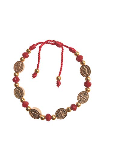 【中古】【未使用・未開封品】守護赤聖人ベネディクトブレスレット メダル 調節可能 Pulsera de San Benito