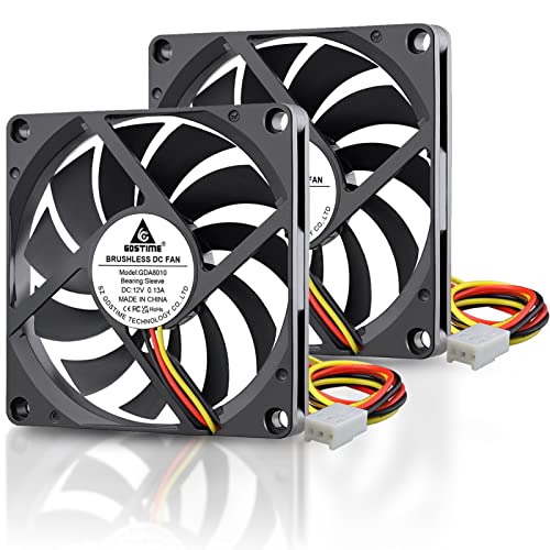 【中古】【未使用・未開封品】GDSTIME 12V 3ピン 40mm 60mm 70mm 80mm 90mm 120mm 冷却ファン コンピュータケースとCPUクーラー用 GDT8010S12V3PINFS