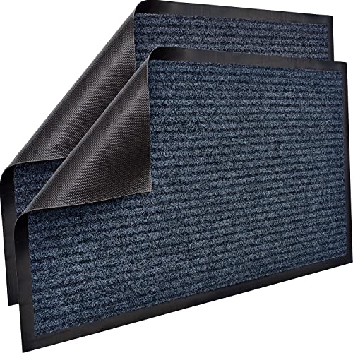 【中古】【未使用・未開封品】Sierra Concepts 2枚パック フロントドアマット - ラージ 36 x 24 ウェルカムインドアアウトドアラグ 玄関マット 靴スクレーパー用 靴スクレーパ