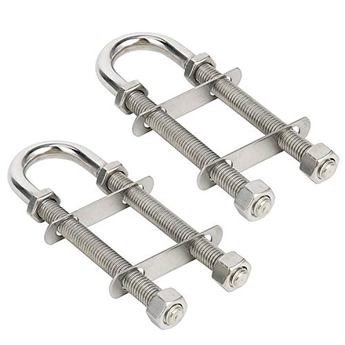 【中古】【未使用・未開封品】Amarine Made ペア ステンレススチール マリンボート スターン ボウアイタイダウン Uボルト 1/2\