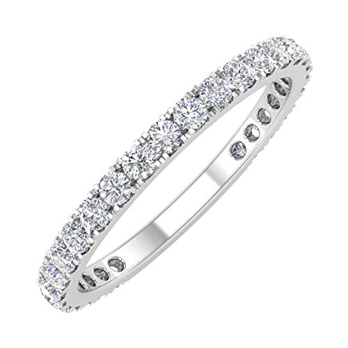 【中古】【未当て嵌める・未開封品】1/2カラット 金剛石 3/4 エタニティ 一緒になる指環 10Kゴールド
