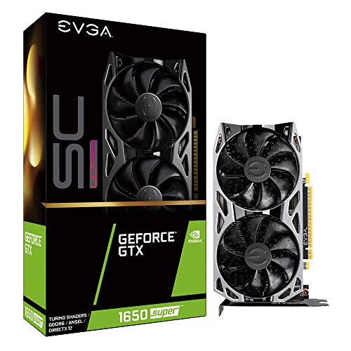 【中古】【未当て嵌める・未開封品】EVGA GeForce GTX 1650 Super SC ウルトラ力くらべ 4GB GDDR6 デュアル気違い 金属元素うしろ側一皿 04G-P4-1357-KR