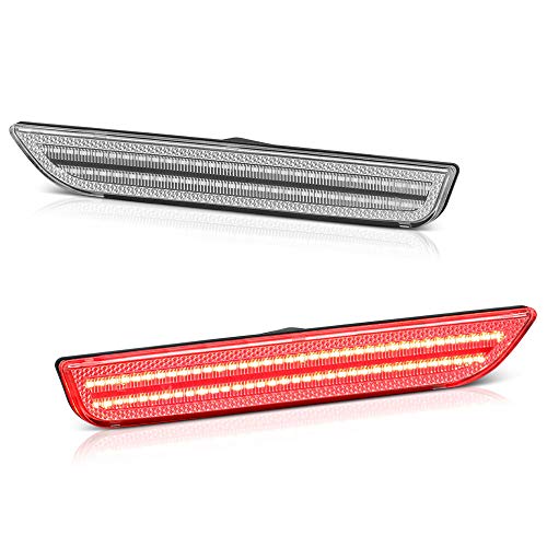 【中古】【未使用・未開封品】VIPMOTOZ クロムハウジング レッド フルLED リアサイド マーカー ライト パーキングランプ 2010～2014年 フォード マスタング S197、運転席&助手