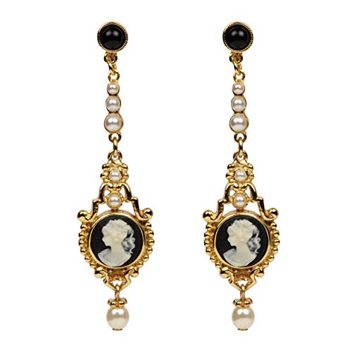 【中古】【未使用・未開封品】Ben-Amun Jewelry 24Kゴールドメッキ カメオビクトリア朝ステートメントイヤリングコレクション, ゴールドメッキ 天然石 石材, 天然石,|AJIMURA-SHOP
