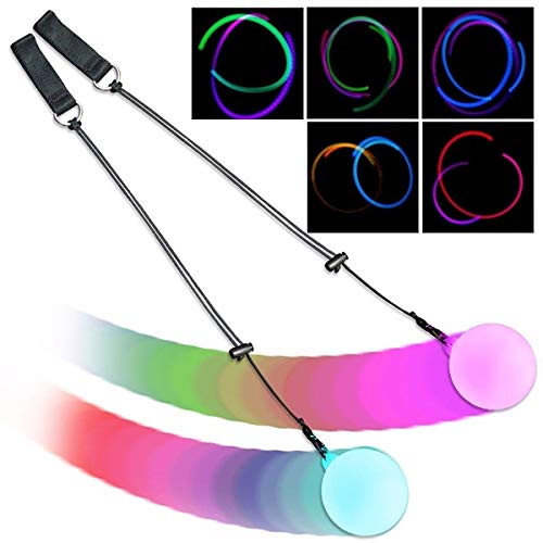 【中古】【未使用・未開封品】LED Poi ボール - 2020 アップグレード スピニングポイ 初心者 子供 & プロフェッショナル - ジャグリングスローボール マルチカラー ライトアッ