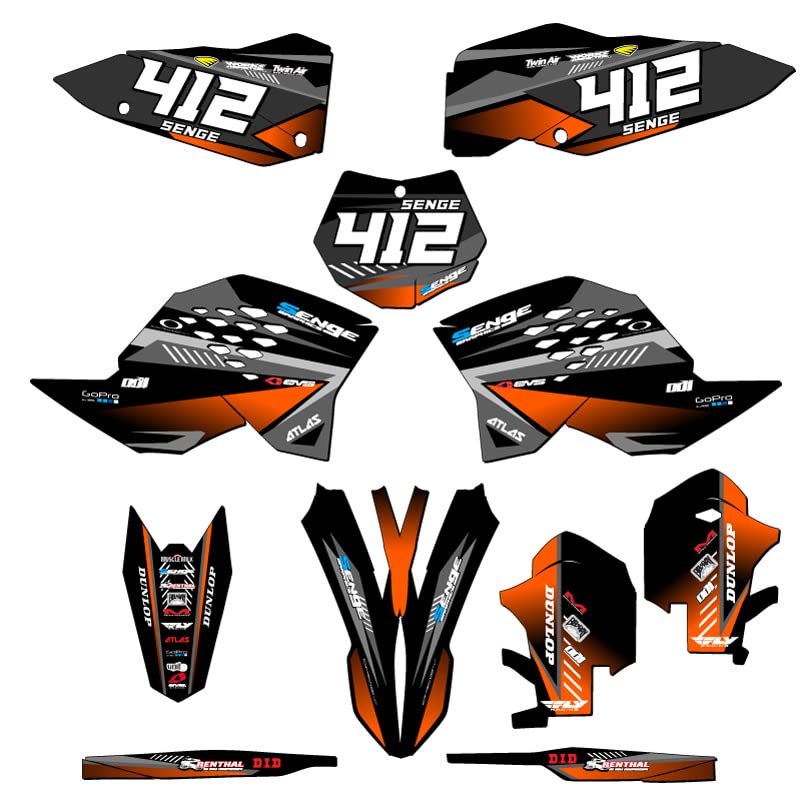 【中古】【未使用・未開封品】2007-2010 SX/SXF、サージグラフィックスキット。 Complete Kit with Rider I.D. ブラック RSGDBKTM031BLK018|AJIMURA-SHOP