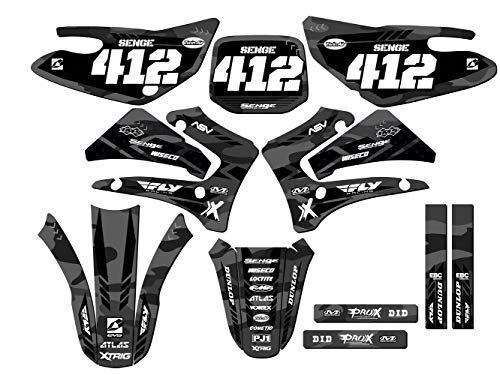 【中古】【未使用・未開封品】2000-2007 TTR 125、アパッチセンジ グラフィックキット Complete Kit with Rider I.D. グレイ RSGDBYAM037GRY045