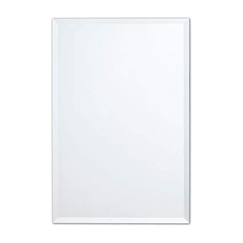 【中古】【未使用・未開封品】Better Bevel 16インチ x 24インチ フレームレス長方形ミラー | 1インチ ベベルエッジ | バスルームウォールミラー