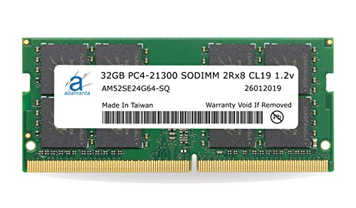 【中古】【未使用・未開封品】Adamanta 32GB (1x32GB) ノートパソコンメモリアップグレード互換 Dell Optiplex Precision & XPS DDR4 2666MHz PC4-21300 SODIMM 2Rx8 CL19 1.2｜AJIMURA-SHOP 46,629円