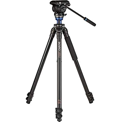 【中古】【未当て嵌める・未開封品】Benro A2573F アルミニウムシングルチューブ三脚 S4Pro流動物映像媒体頭顱付き添い人
