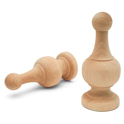 【中古】【未当て嵌める・未開封品】Woodpeckers 未完成木製フィニアル かざり付ける 4-1/4in ベッドポストフィニアル カーテンロッドフィニアル フラッグポールトッパー 手工芸品用