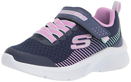 【中古】【未使用・未開封品】Skechers キッズ スポーツ 軽量 スケッチャーズ ガールズ 洗濯機洗い可能 スニーカー ネイビー/ラベンダー 13 小さい子供