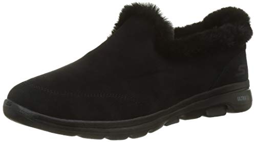 【中古】【未当て嵌める・未開封品】Skechers レディース 置き目毛革 家庭用スリッパ US 大いさ: 7 色合い: 黒いこと レディース靴-ローファー-靴