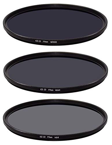 【中古】【未使用・未開封品】ICE CO スリム3フィルターセット 77mm MC ND8 ND64 ND1000 ニュートラルデンシティND 3,6,10 ストップ16層ナノマルチコーティング光学ガラス 77