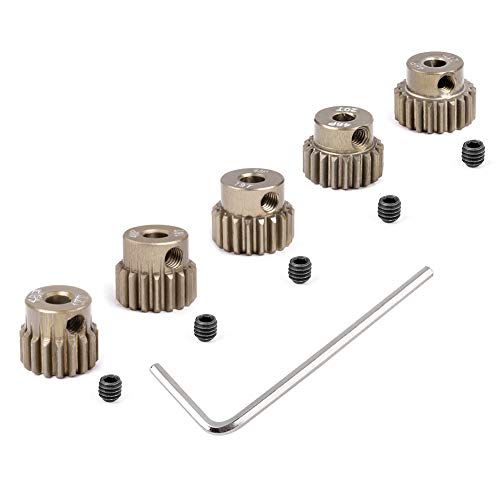 【中古】【未使用・未開封品】Hobbypark メタル7075 アルミ合金 48P ピニオンギアセット 3.175mm シャフトホール 17T 18T 19T 20T 21T RCカー用モーターギアキット (5個パック