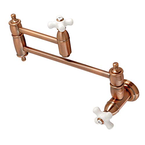 【中古】【未使用・未開封品】Kingston Brass KS310PXAC 復元 2ハンドル 壁取り付けポットフィラー アンティーク銅|AJIMURA-SHOP