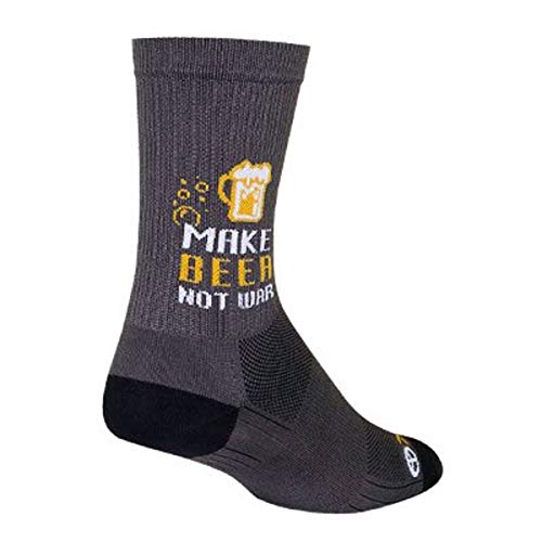 【中古】【未使用・未開封品】SockGuy SGX 6インチ Beer Not War パフォーマンス サイクリング/ランニングソックス Small-Medium グレー