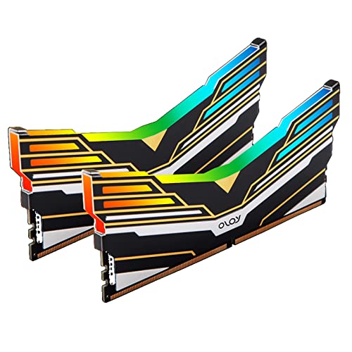 【中古】【未使用・未開封品】OLOy DDR4 RAM 32GB (2x16GB) Warhawk Aura Sync RGB 3000 MHz CL16 1.35V 288ピン デスクトップ ゲーミング UDIMM (MD4U163016BEDA)|AJIMURA-SHOP