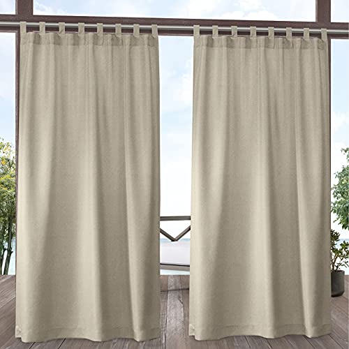 【中古】【未使用・未開封品】Exclusive Home Curtains Biscayne インドア/アウトドア ツートンテクスチャータブトップカーテンパネル 54x120 EH8489-03-2120V