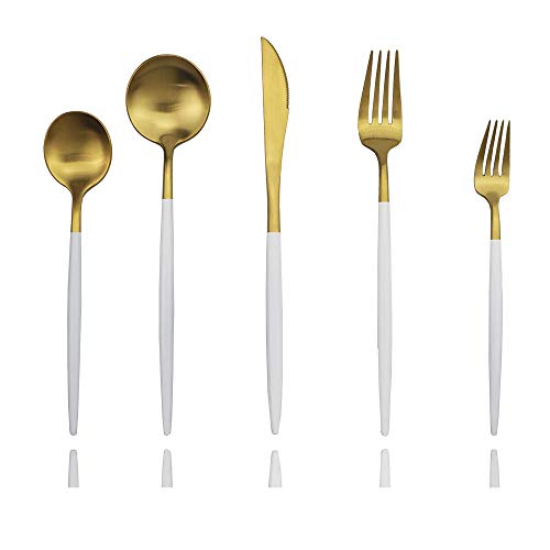 【中古】【未使用・未開封品】JASHII 高級ブラック食器 銀食器セット 24ピース エレガントでキュートな18/10ステンレススチール銀食器セット 家庭 キッチン ホテル レストラン 20,292円
