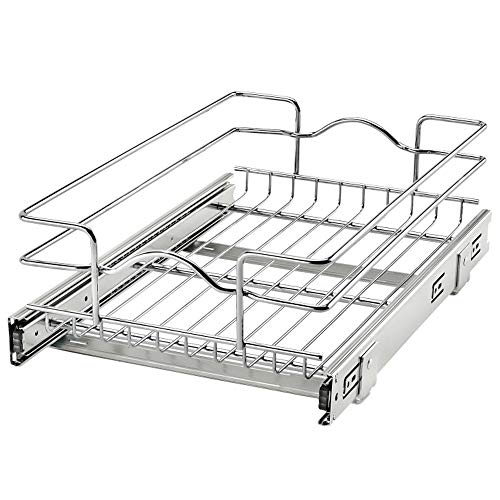 【中古】【未当て嵌める・未開封品】Rev-A-Shelf 5WB1-1218CR-1 12in x 18in シングルワイヤーバスケット 抽き出し式シェルフストレージオーガナイザー キッチンベースキャ