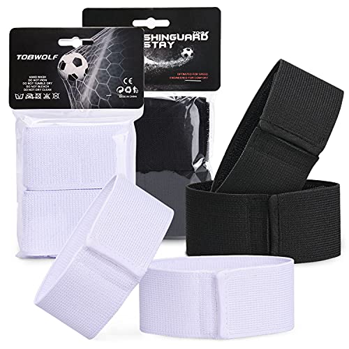 【中古】【未当て嵌める・未開封品】TOBWOLF 蹴球用すね当て同盟罷工一回り 上滑り打ちきり 運動競技 蹴球 レギンス すね据えつける同盟罷工一回り 黒と白の足関節かばい立て 蹴りつけるどんぶり鉢 ランニ