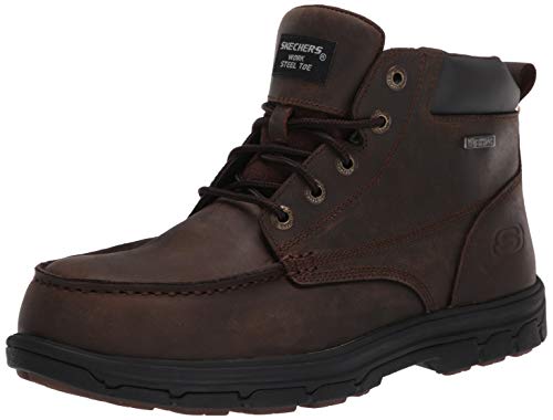 【中古】【未使用・未開封品】Skechers Men's Work Relaxed Fit: Vicksburk ST Steel Toe Boot, Dark Brown, 14