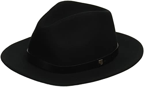 【中古】【未使用・未開封品】Brixton メンズ メッサーフェドーラ, ブラック/ブラック, Medium