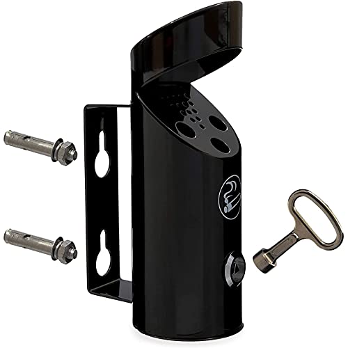 【中古】【未使用・未開封品】Juvale アウトドア壁取り付けタバコ バットレセプタクル (9インチ、ブラック)|AJIMURA-SHOP