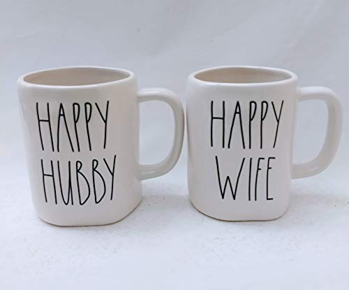 【中古】【未当て嵌める・未開封品】マゼンタのRae Dunn HAPPY HUBBY and HAPPY WIFE 陶芸珈琲、紅茶の葉、スープマグセット その他-家電
