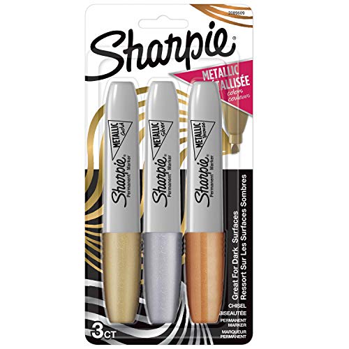 【中古】【未当て嵌める・未開封品】Sharpie Metallic Permanent Markers 3/Pkg-Gold, Silver \u0026 Bronze -2089609 パソコン・周辺機器-その他